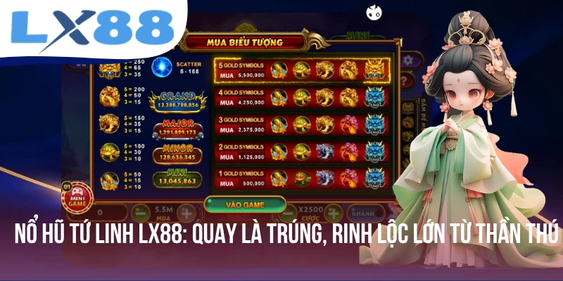 Nổ Hũ Tứ Linh LX88 - Quay Là Trúng, Rinh Lộc Lớn Từ Thần Thú